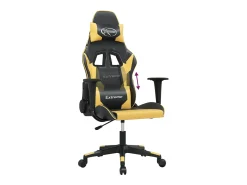 Outlet vidaxl Cadeira gaming couro artificial preto e Dourado