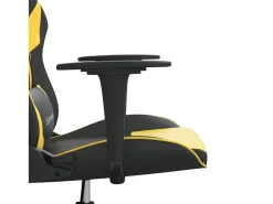 Outlet vidaxl Cadeira gaming couro artificial preto e Dourado