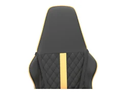 Poltrona|vidaxl Cadeira gaming de massagens couro artificial e preto Dourado