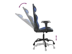 Poltrona*vidaxl Cadeira gaming de massagens couro artificial preto e Azul