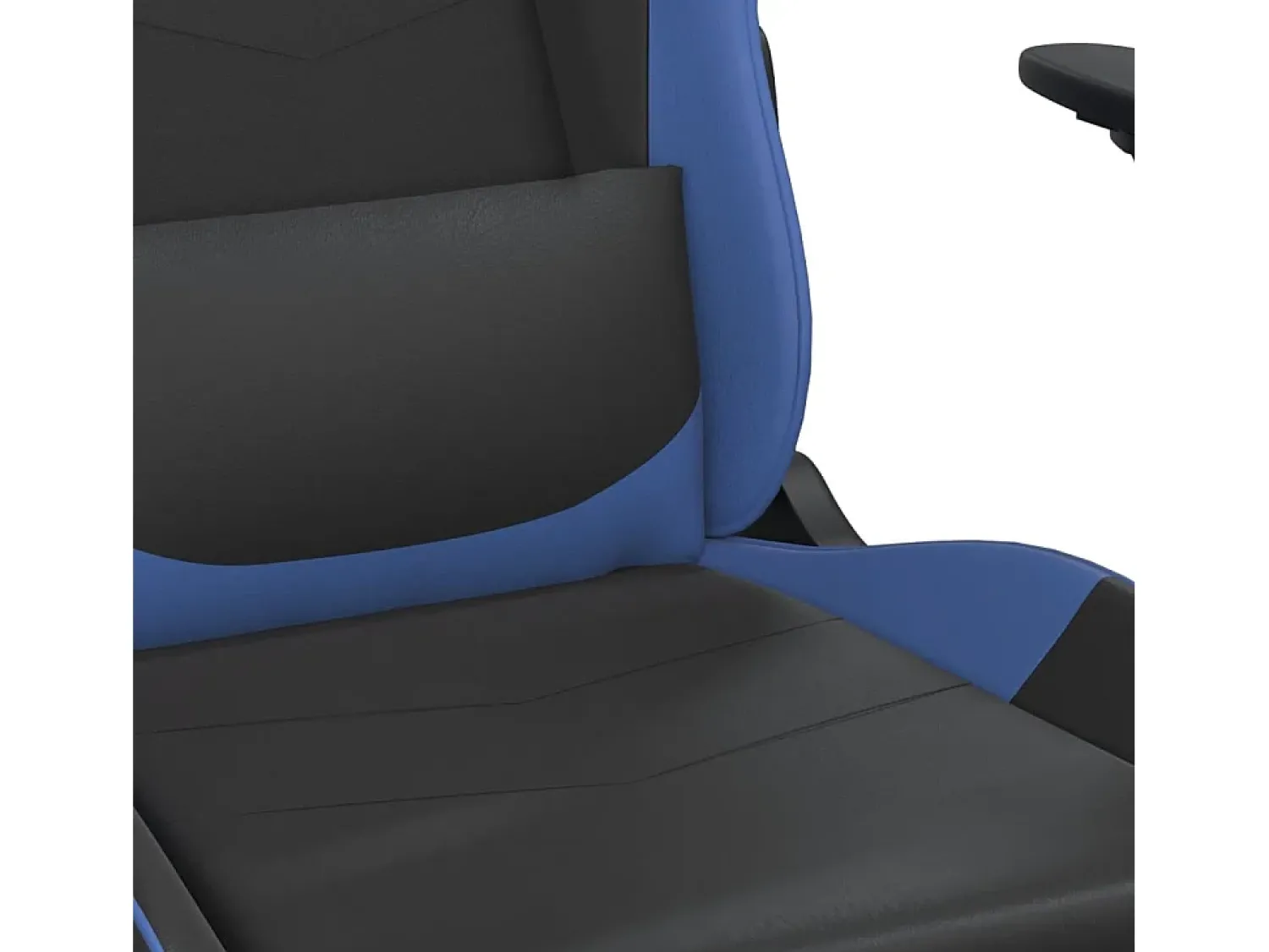 Poltrona*vidaxl Cadeira gaming de massagens couro artificial preto e Azul