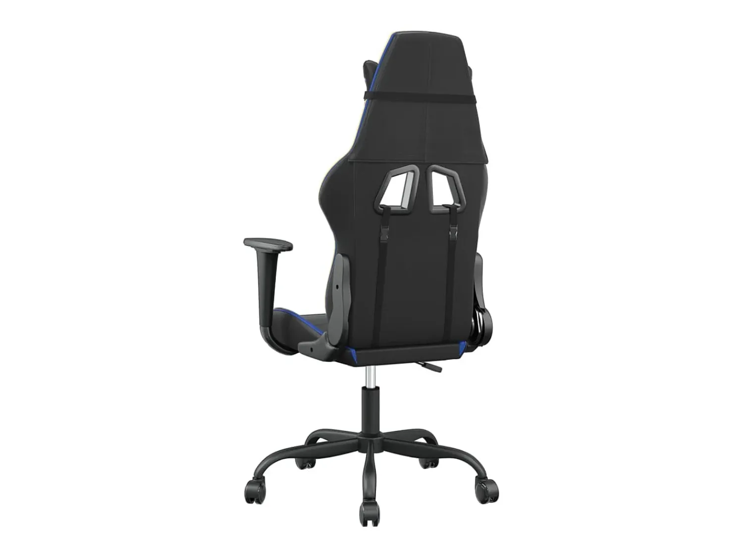 Poltrona*vidaxl Cadeira gaming de massagens couro artificial preto e Azul