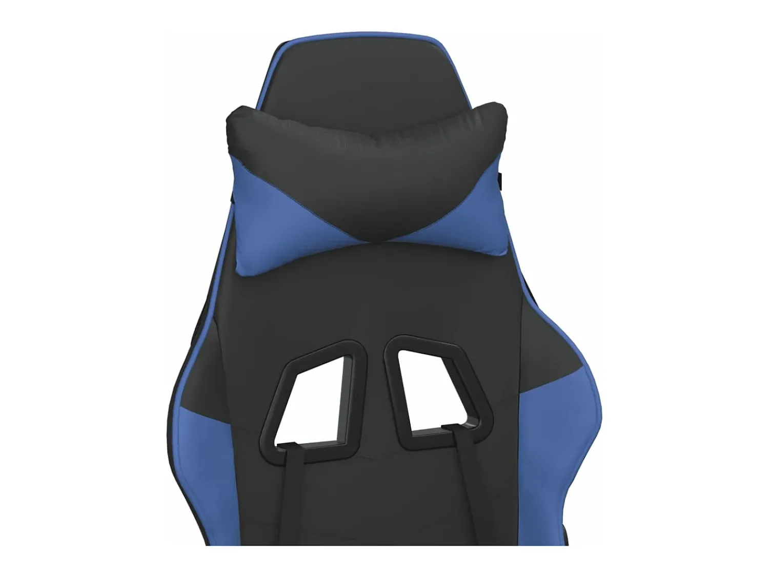Poltrona*vidaxl Cadeira gaming de massagens couro artificial preto e Azul