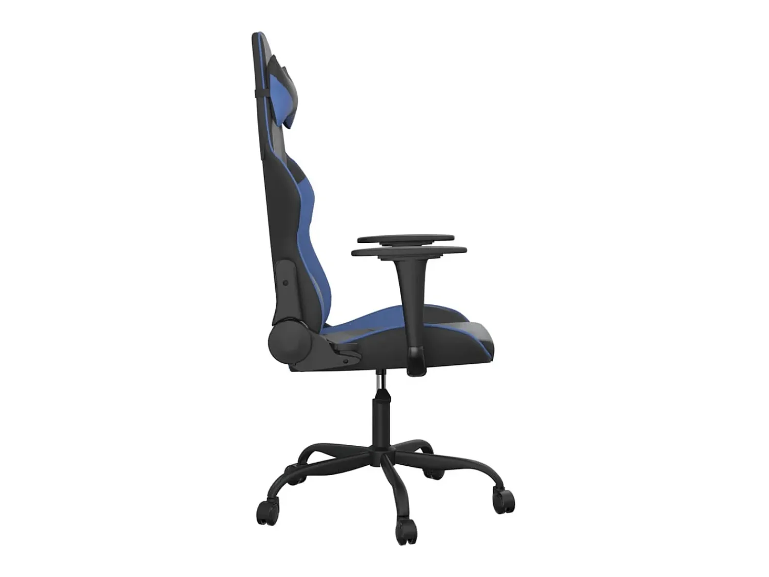 Poltrona*vidaxl Cadeira gaming de massagens couro artificial preto e Azul