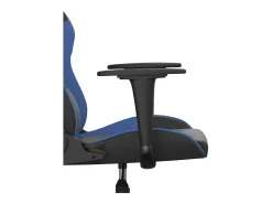 Poltrona*vidaxl Cadeira gaming de massagens couro artificial preto e Azul