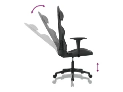 Best vidaxl Cadeira gaming de massagens couro artificial Preto