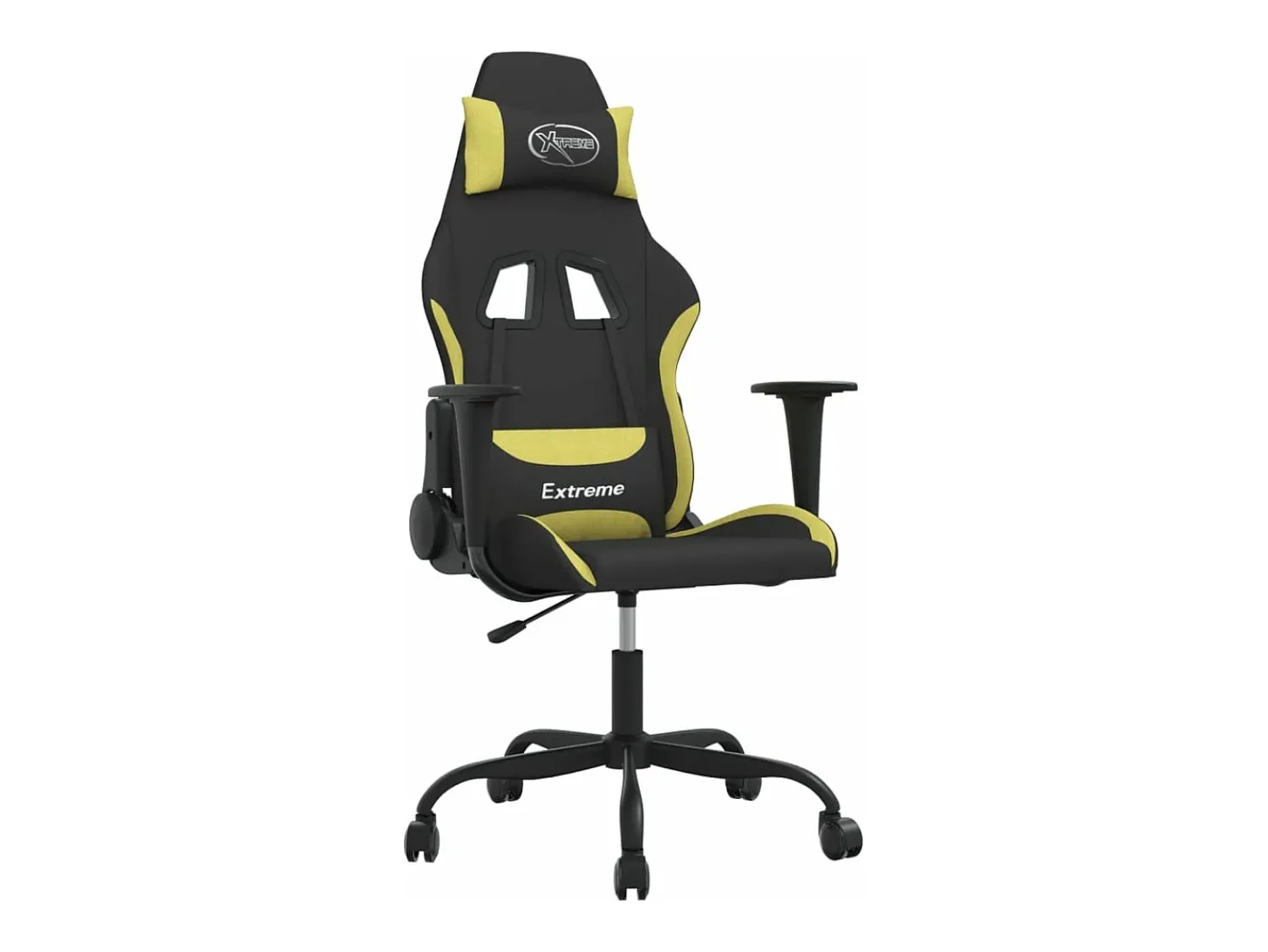 Poltrona|vidaxl Cadeira gaming de massagens tecido preto e -claro Verde