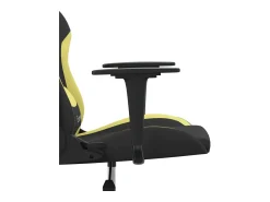 Poltrona|vidaxl Cadeira gaming de massagens tecido preto e -claro Verde