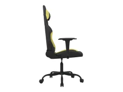 Poltrona|vidaxl Cadeira gaming de massagens tecido preto e -claro Verde