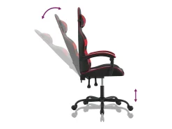 Poltrona|vidaxl Cadeira gaming giratória couro artificial preto e Vermelho