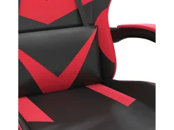 Poltrona|vidaxl Cadeira gaming giratória couro artificial preto e Vermelho