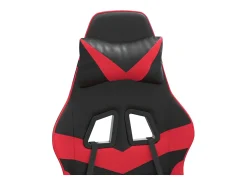 Poltrona|vidaxl Cadeira gaming giratória couro artificial preto e Vermelho