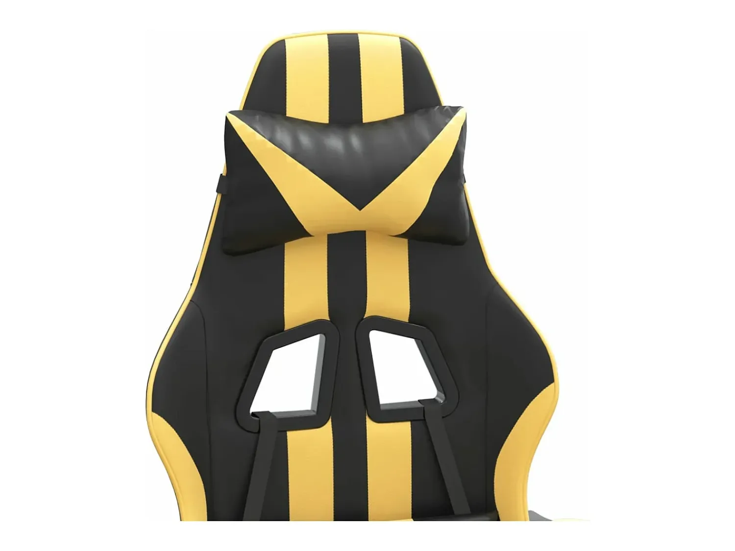Poltrona*vidaxl Cadeira gaming giratória couro artificial preto e Dourado