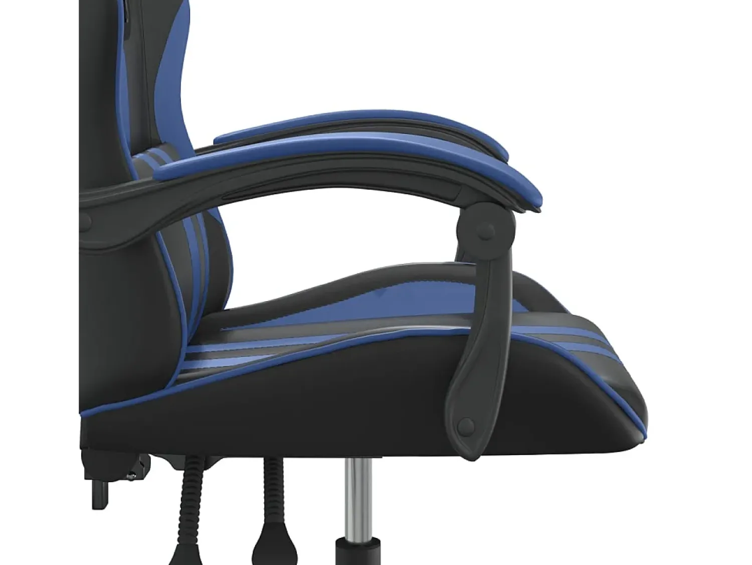 Poltrona*vidaxl Cadeira gaming giratória couro artificial preto e Azul