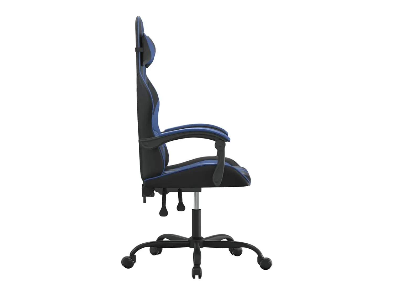 Poltrona*vidaxl Cadeira gaming giratória couro artificial preto e Azul