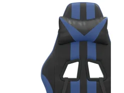 Poltrona*vidaxl Cadeira gaming giratória couro artificial preto e Azul