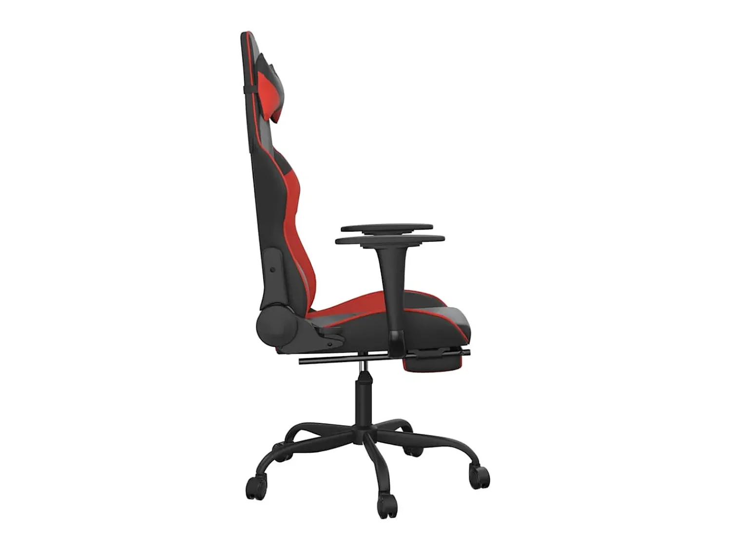 vidaxl Cadeira gaming massagem + apoio pés couro artif. preto/^ Poltrona