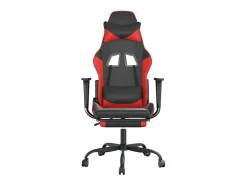 vidaxl Cadeira gaming massagem + apoio pés couro artif. preto/^ Poltrona