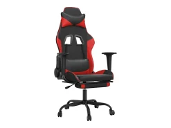 vidaxl Cadeira gaming massagem + apoio pés couro artif. preto/^ Poltrona