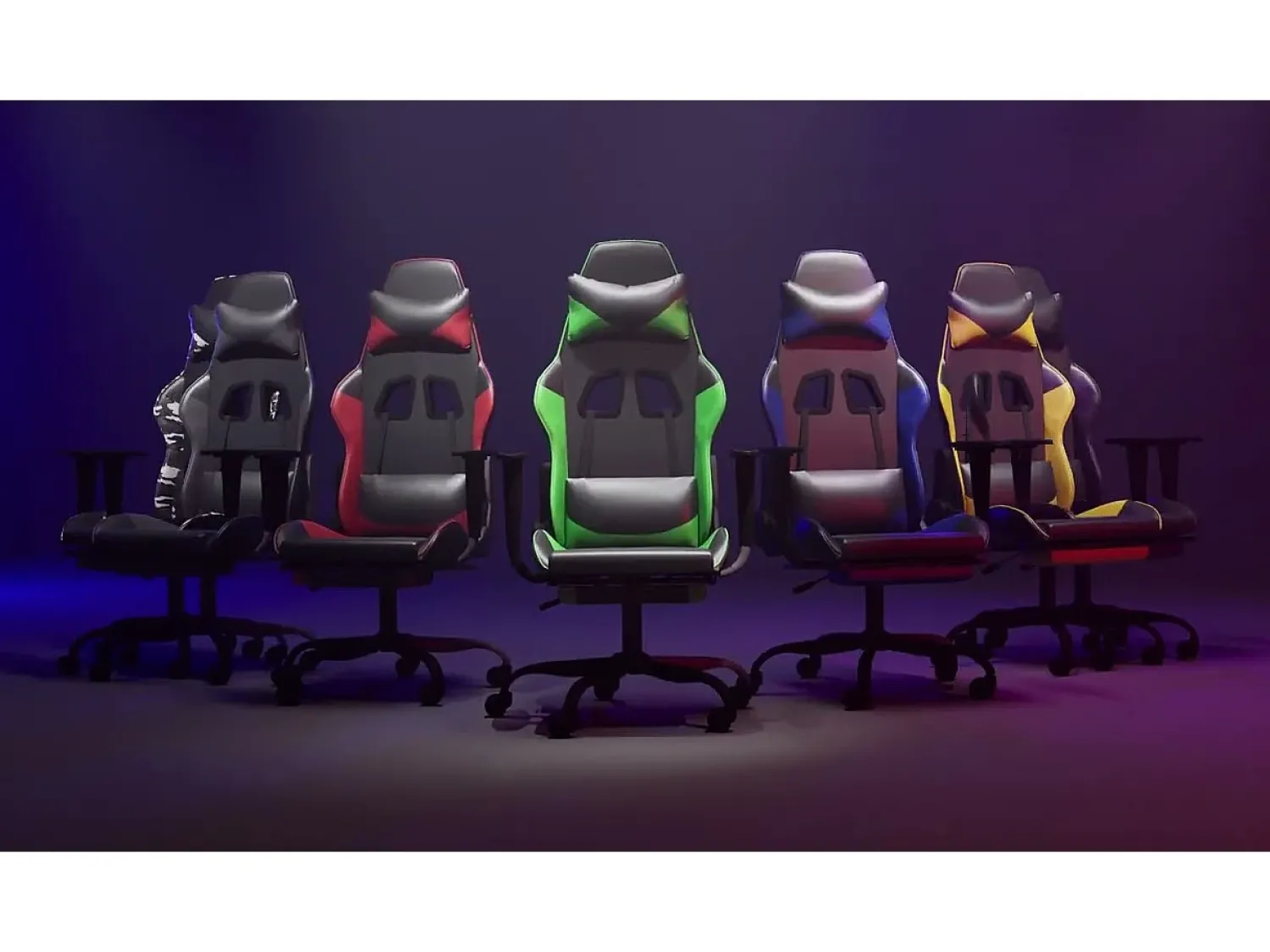 vidaxl Cadeira gaming massagem + apoio pés couro artif. preto/^ Poltrona
