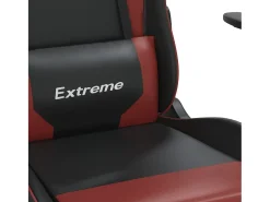Online vidaxl Cadeira gaming massagem + apoio couro art. preto/ tinto Vermelho
