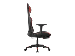 Online vidaxl Cadeira gaming massagem + apoio couro art. preto/ tinto Vermelho