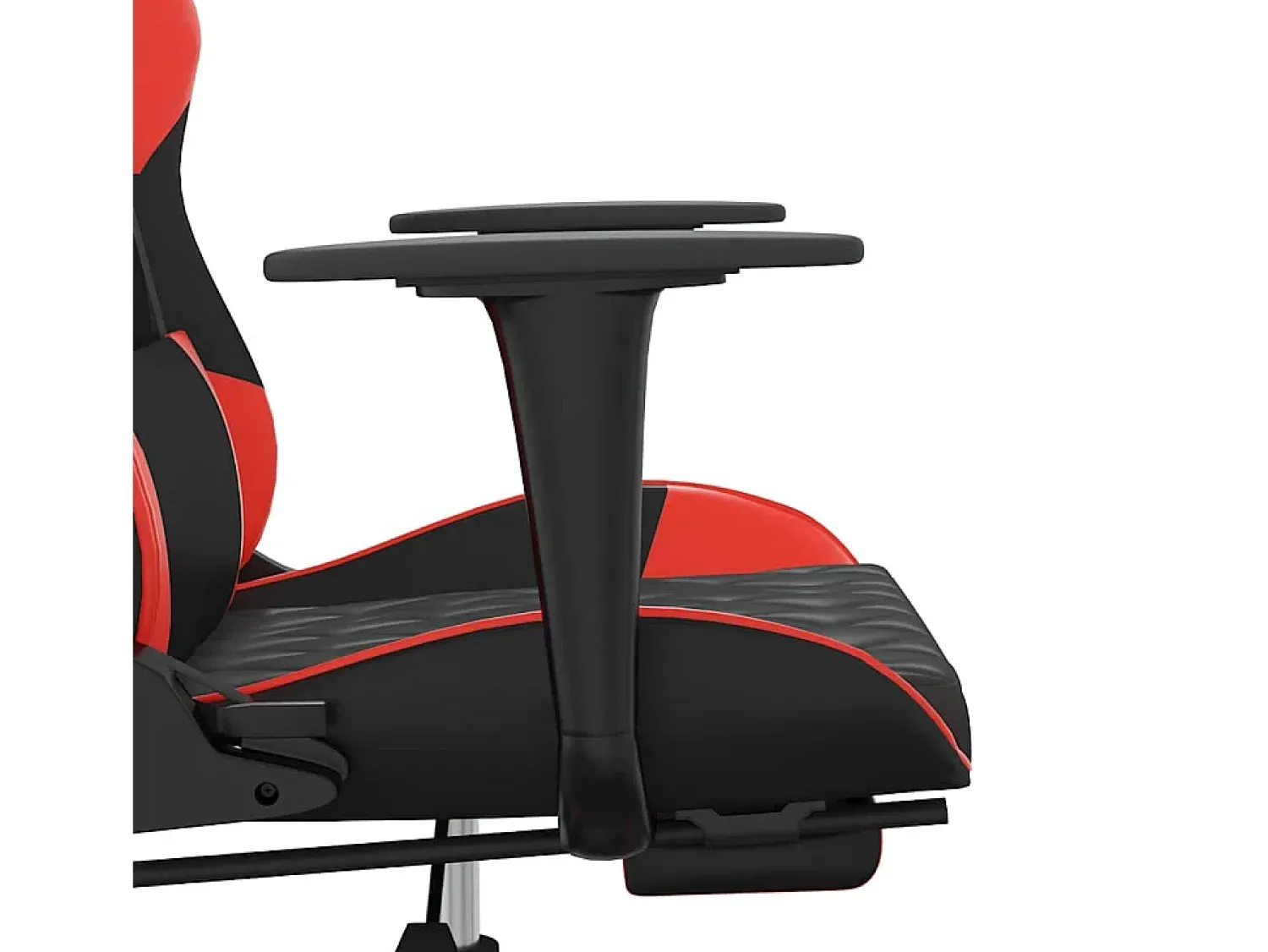 Poltrona*vidaxl Cadeira gaming massagem + apoio pés couro artif. preto/ Vermelho