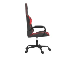 Poltrona*vidaxl Cadeira gaming massagens couro artificial preto e Vermelho