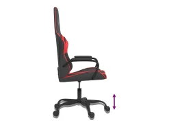 Poltrona*vidaxl Cadeira gaming massagens couro artificial preto e Vermelho