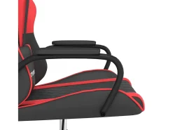 Poltrona*vidaxl Cadeira gaming massagens couro artificial preto e Vermelho
