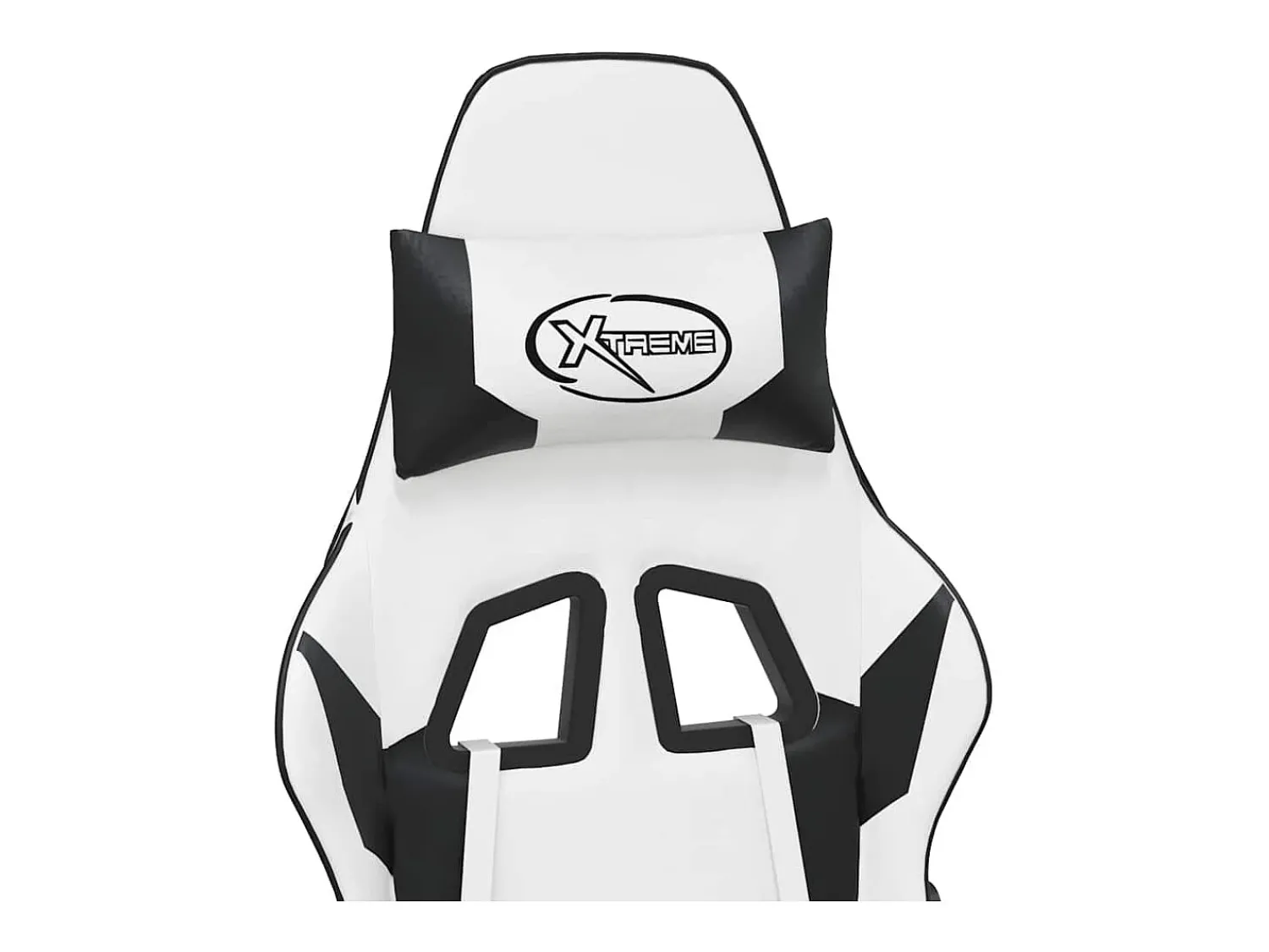 Poltrona*vidaxl Cadeira gaming massagens c/ apoio pés couro artif. Branco/ Preto