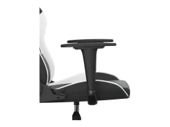 vidaxl Cadeira gaming massagens couro artificial e branco Preto
