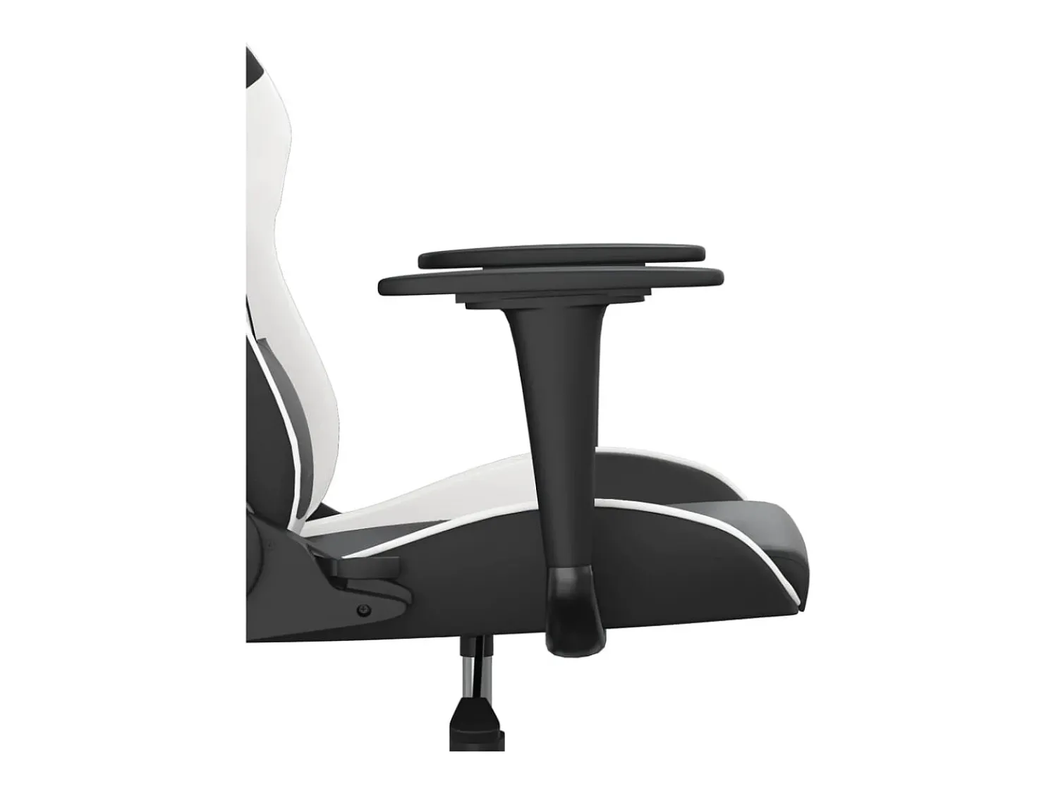 vidaxl Cadeira gaming massagens couro artificial e branco Preto