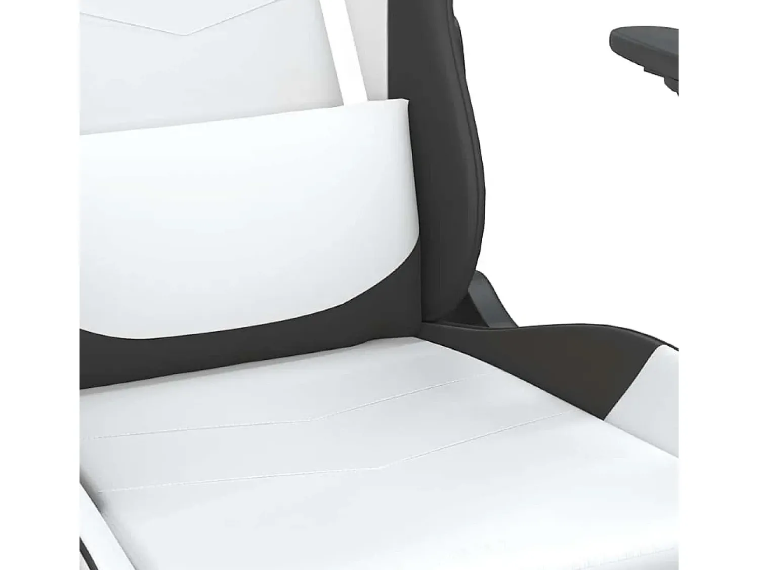 Poltrona|vidaxl Cadeira gaming massagens c/ apoio pés couro artif. /preto Branco