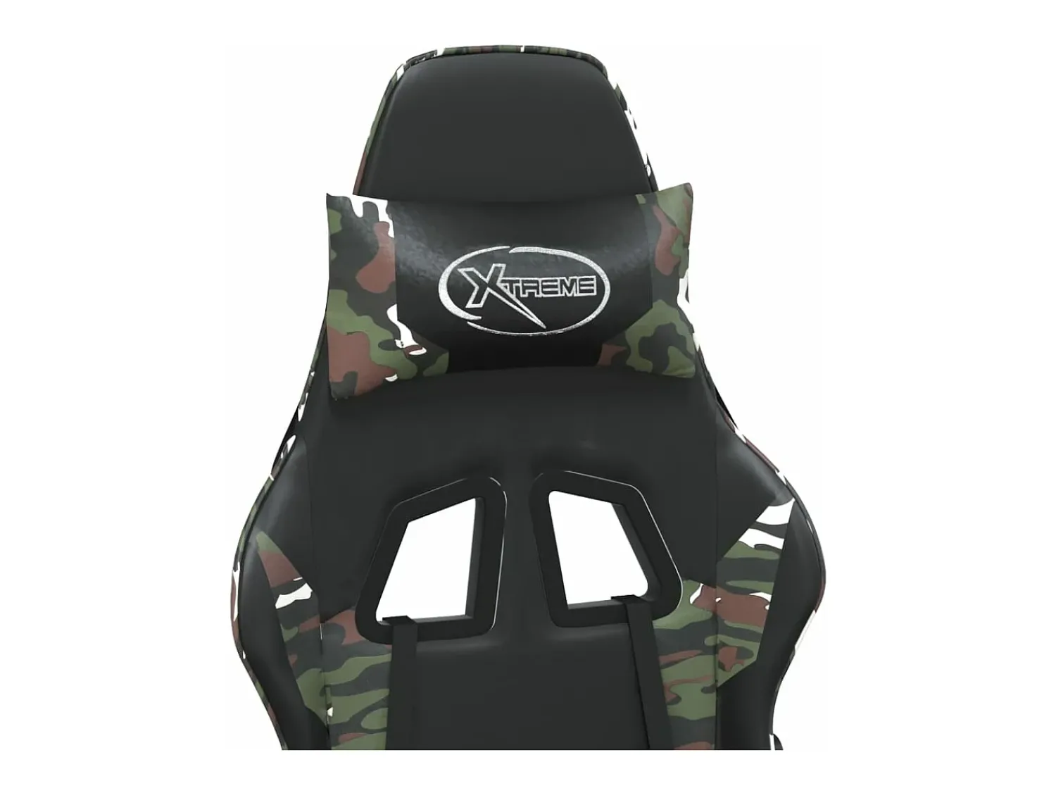 vidaxl Cadeira gaming massagens couro artificial preto e camuflagem Multicor