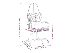 Poltrona*vidaxl Cadeira gaming massagens couro artificial e preto Branco