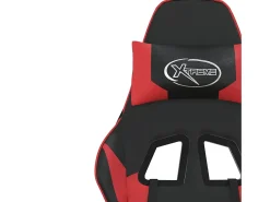 Online vidaxl Cadeira gaming massagens couro artificial preto e Vermelho