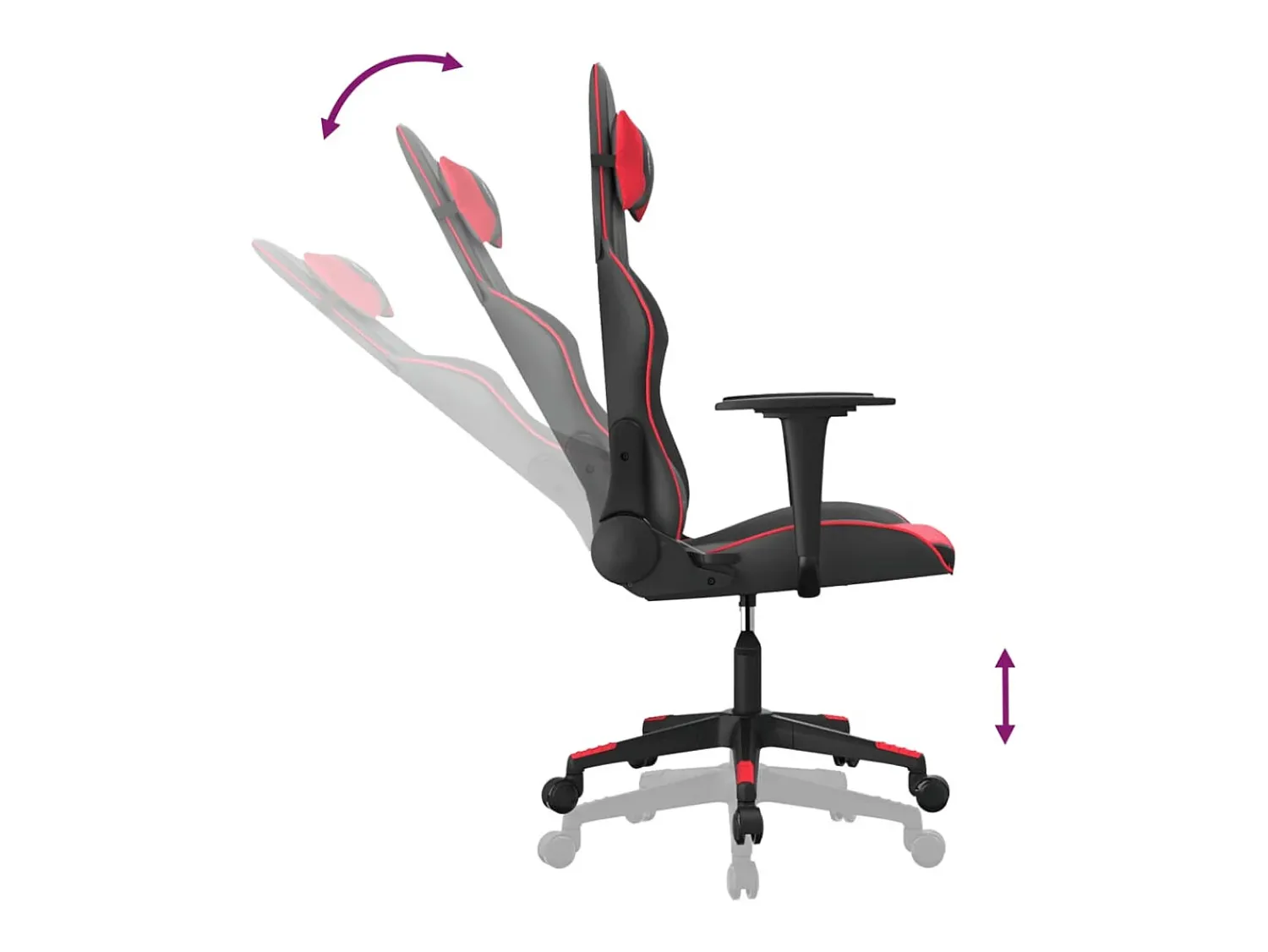 Online vidaxl Cadeira gaming massagens couro artificial preto e Vermelho