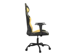 vidaxl Cadeira gaming massagens couro artificial preto e^ Poltrona