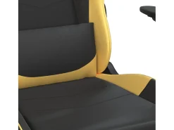 vidaxl Cadeira gaming massagens couro artificial preto e^ Poltrona