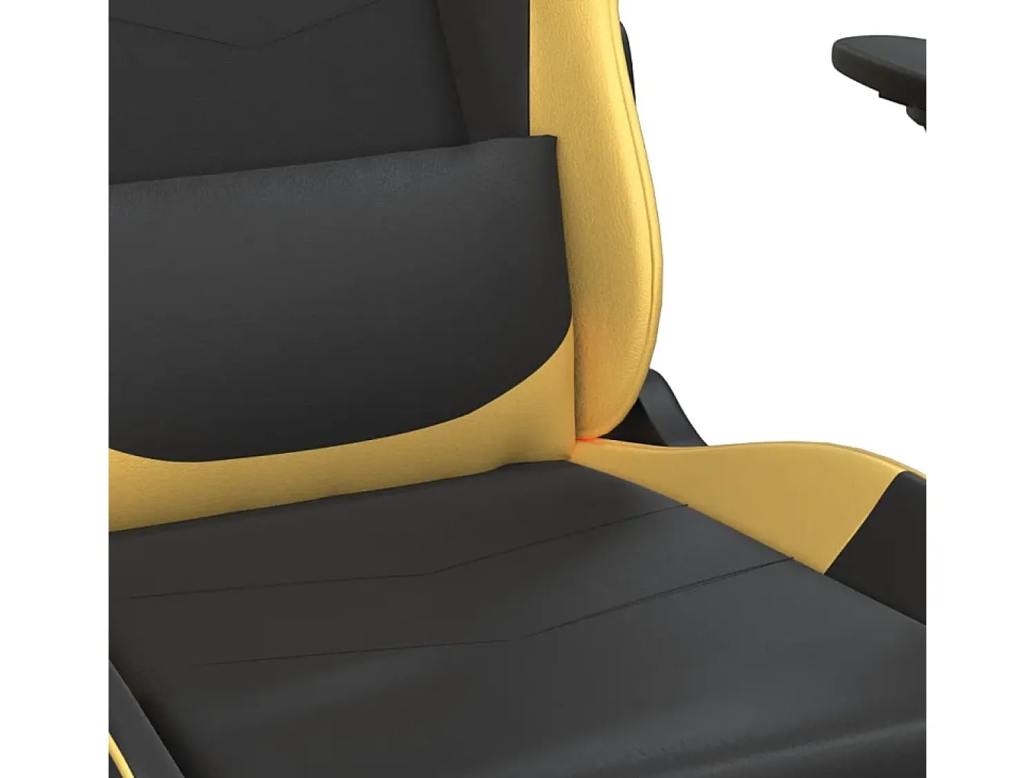 vidaxl Cadeira gaming massagens couro artificial preto e^ Poltrona