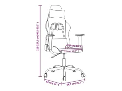vidaxl Cadeira gaming massagens couro artificial preto e^ Poltrona