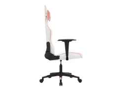 Outlet vidaxl Cadeira gaming massagens couro artificial branco e Rosa