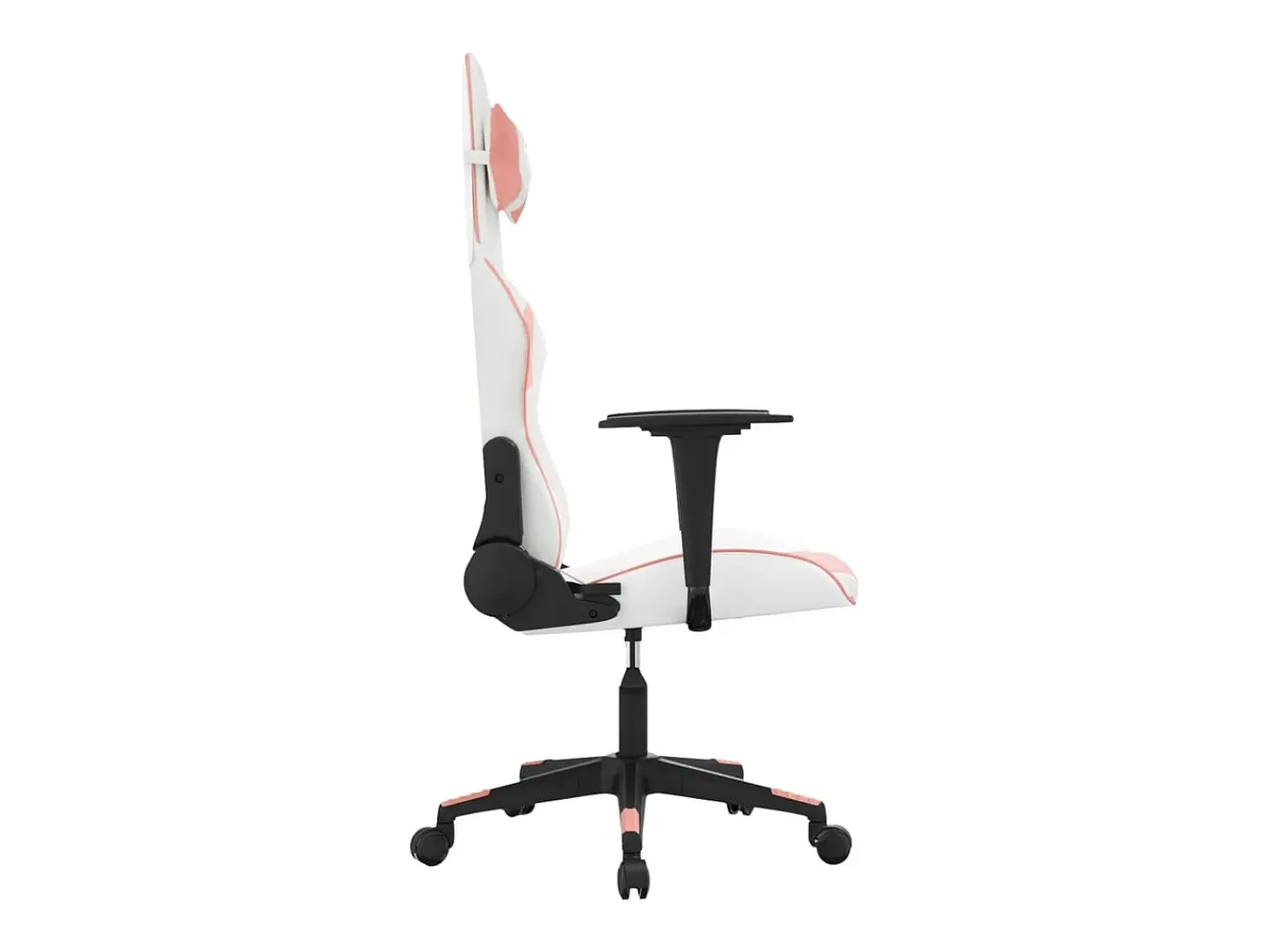 Outlet vidaxl Cadeira gaming massagens couro artificial branco e Rosa