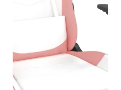 Discount vidaxl Cadeira gaming massagens couro artificial branco e Rosa