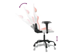 Discount vidaxl Cadeira gaming massagens couro artificial branco e Rosa