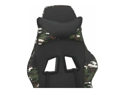 Poltrona|vidaxl Cadeira gaming massagens couro artificial preto e camuflagem Multicor