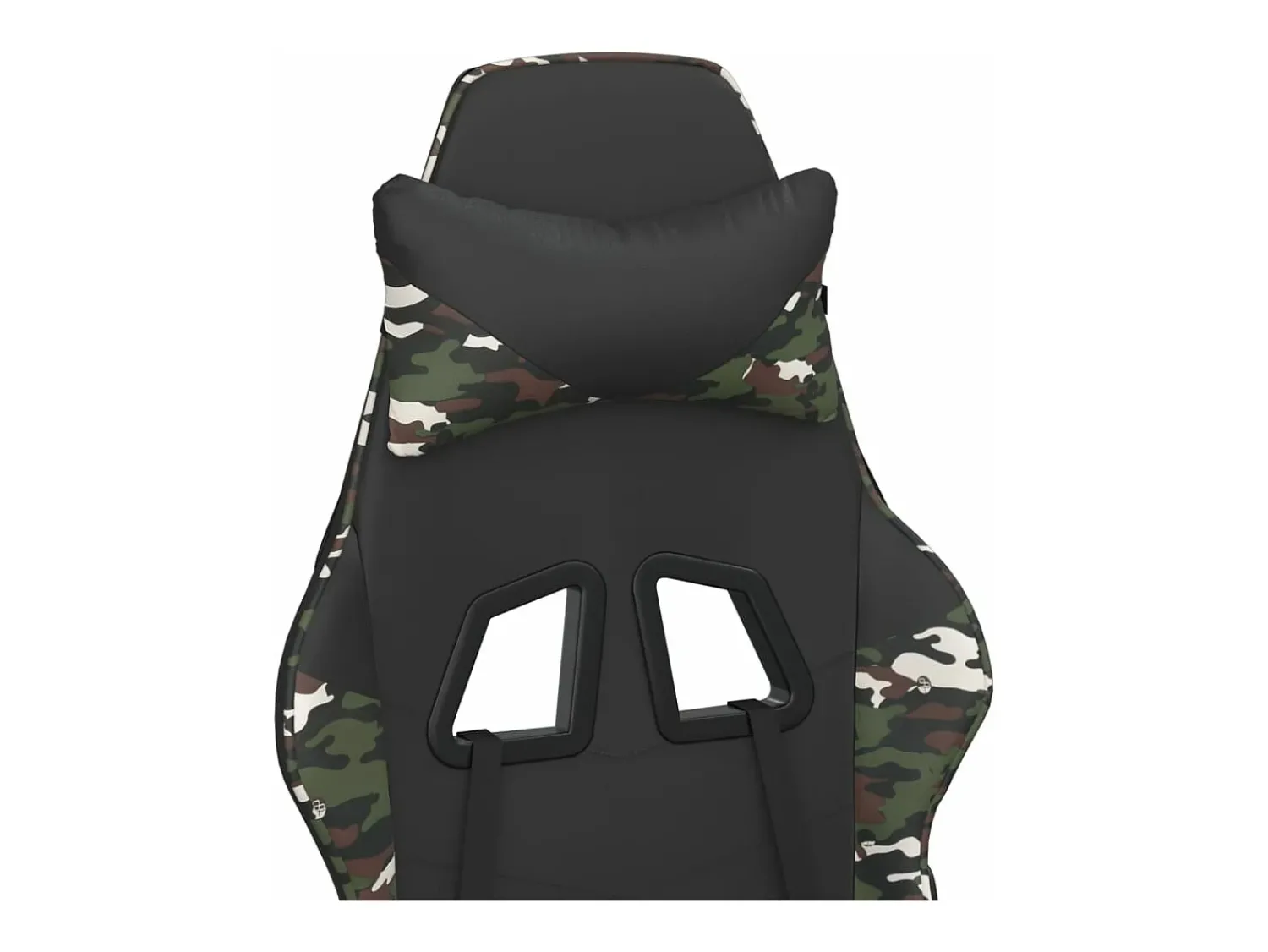 Poltrona|vidaxl Cadeira gaming massagens couro artificial preto e camuflagem Multicor