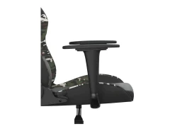 Poltrona|vidaxl Cadeira gaming massagens couro artificial preto e camuflagem Multicor