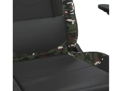 Poltrona|vidaxl Cadeira gaming massagens couro artificial preto e camuflagem Multicor